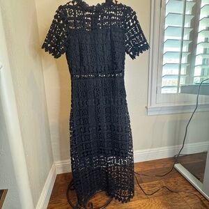 Miami black midi lace dress size S